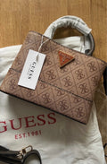 Sac à main Guess original monogram beige/marron – Neuf avec étiquette